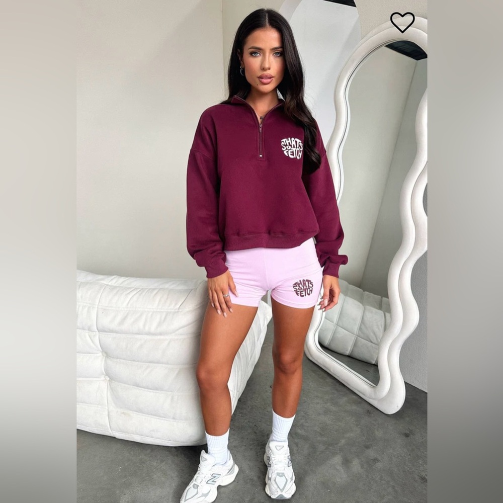 Thatssofetch Beckham Half Zip Sweater - Burgundy … - image 2